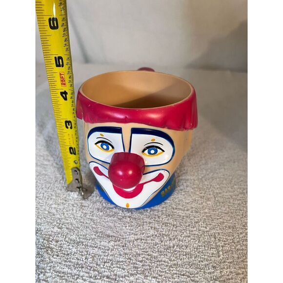 Vintage Circus Clown Red Hair Mug Ringling Bros Plastic - Picture 8 of 9
